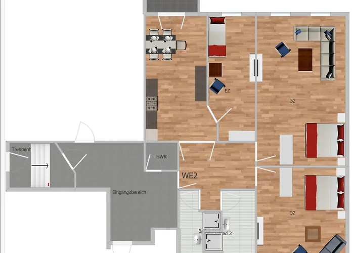 Апартаменты Elisabett - Lisa - 3 Schlafzimmer Und 2 Baeder, Bis 5 Personen Эрфурт